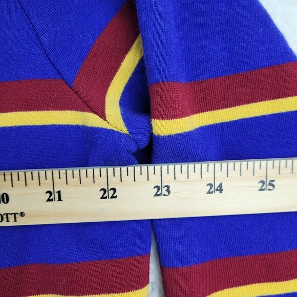 Polo Ralph Lauren Hoodie Large Men's Fleece Lined Pullover Multicolor Striped - Picture 11 of 12